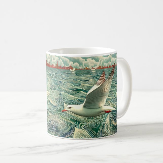 Seezunge mit Seagull-Tasse Kaffeetasse (VorderseiteRechts)