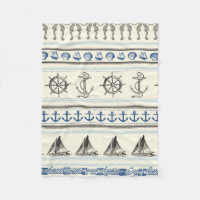 Segel Anchor Nautical Rope Knot Fleece Blanket