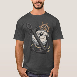 Segel Anchor Sea Lover Compass Sailor T-Shirt