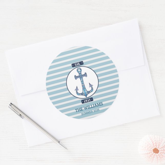 Segel Away Anchor - Nautic Summer Sticker (Umschlag)