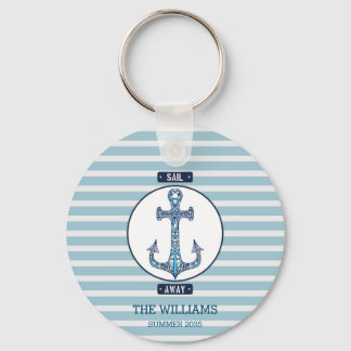 Segel Away Anchor - Personalisierter nautischer Sc Schlüsselanhänger