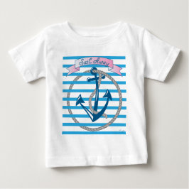 Segel Away Nautical Anchor mit blauen Streifen Baby T-shirt