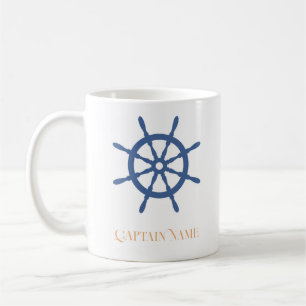 Segel Away Nautical Beach Personalisiert Ship Helm Kaffeetasse