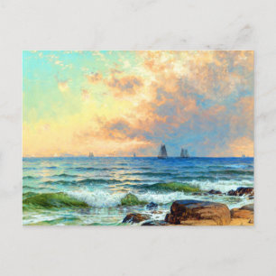 Segel bei Sonnenuntergang von Alfred Thompson Bric Postkarte