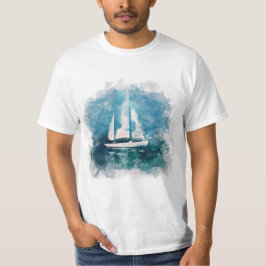 Segel-Boot im stürmisches Wetter-T - Shirt