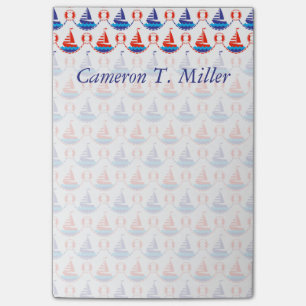 Segel-Boots-Muster   addieren Ihren Namen Post-it Klebezettel