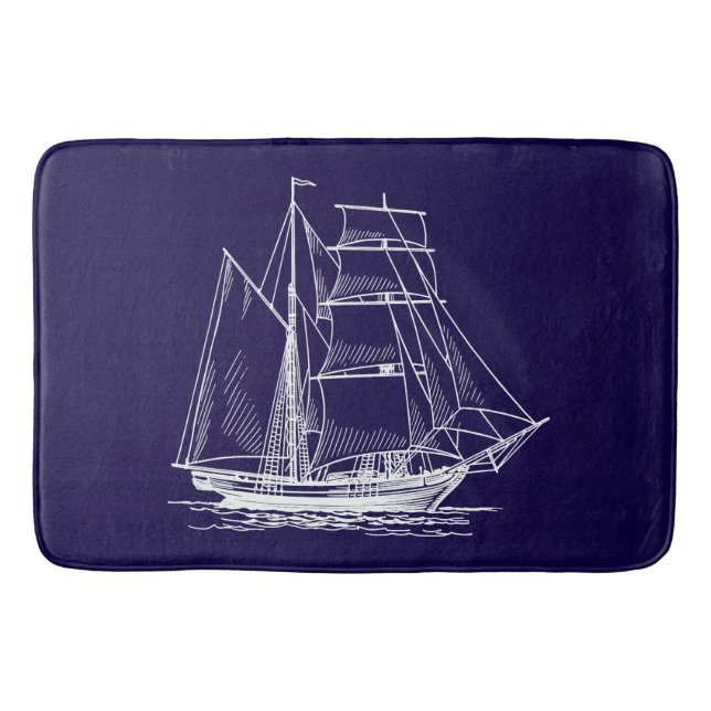 Segel   boots-Schiffs der Badematte SeeSegelboot (Vorderseite)
