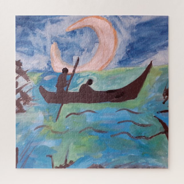 Segel by Moonlight Jigsaw Puzzle (Vertikal)