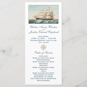 Segel-Clipper-Schiff   Hochzeitsprogramm Programm