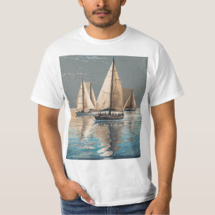 Segel durch die Zeit: Vintage Segelboote in Kunst T-Shirt