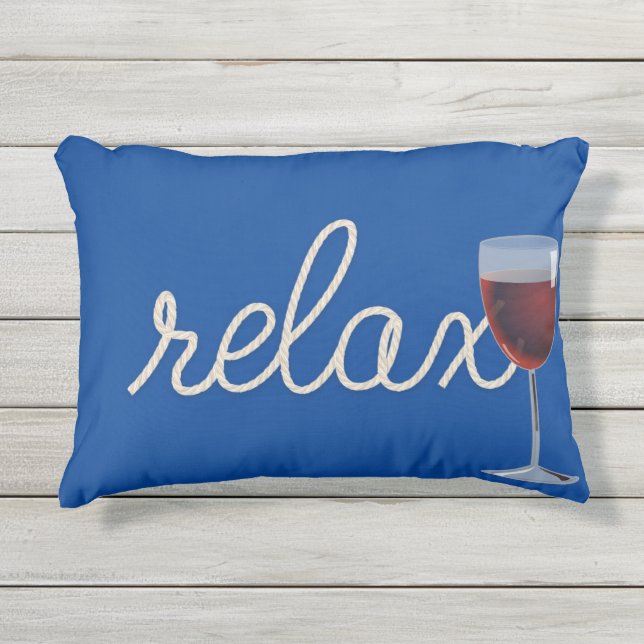 Segel "entspannen" mit Rotwein Kissen Für Draußen (Vorderseite)