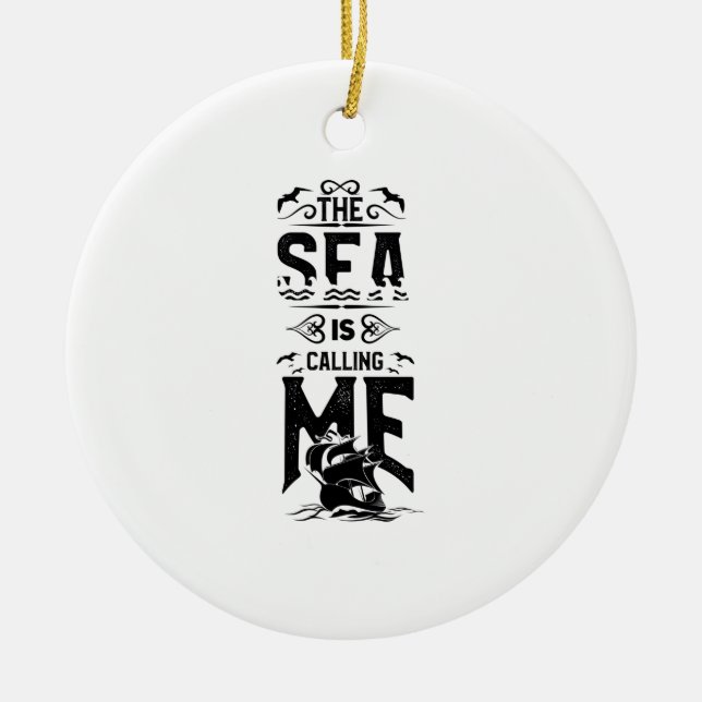 Segel Heartbeat Keramik Ornament (Vorne)