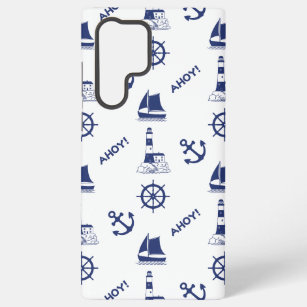 Segel Illustration Muster Navy Blue+White Samsung Galaxy Hülle