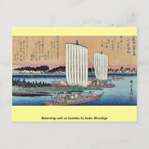 Segel in Gyotoku von Ando, Hiroshige Postkarte
