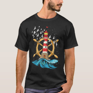 Segel-Lenkrad Nautical Seagull Ocean T-Shirt