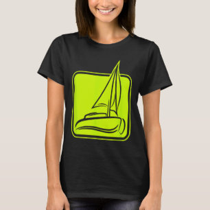 Segel Logo Symbol Quadratisches Segelboot Schiff K T-Shirt