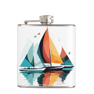 Segel Meer Ruhe Stille Ozean Outdoor Abenteuer Flachmann