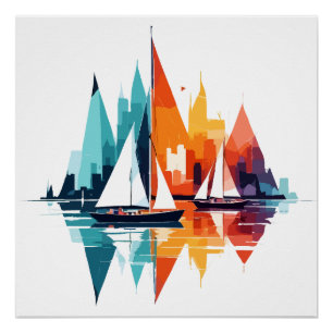 Segel Meer Ruhe Stille Ozean Outdoor Abenteuer Poster