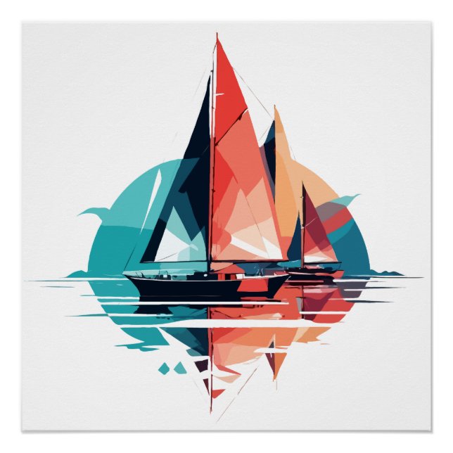 Segel Meer Ruhe Stille Ozean Outdoor Abenteuer Poster (Vorderseite)