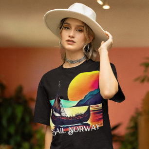 Segel Norwegen mit dem Wikinger Schiff T-Shirt