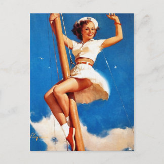 Segel-Pin-Up Postkarte