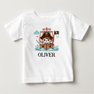 Segel setzen für Abenteuer! Piratenkind Baby T-shirt