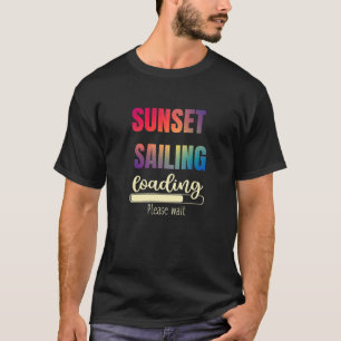Segel-Sonnenuntergang Grafik Vintage-Segelboot Boo T-Shirt