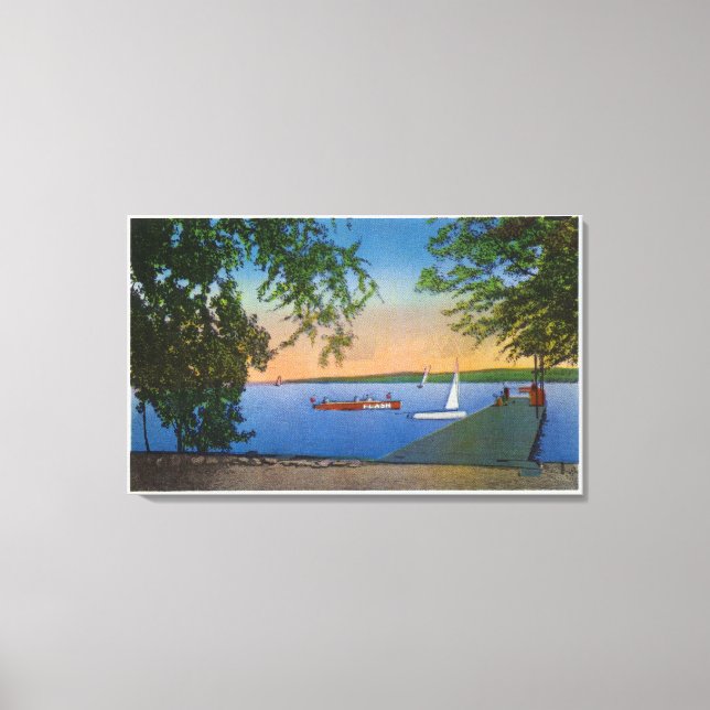 Segel- und Motorboote in der Szene von Roseland Pa Leinwanddruck (Vorderseite)