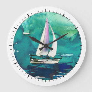 Segel-Vignetten-Wanduhr Große Wanduhr