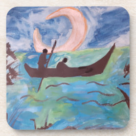 Segel von Mondlicht Plastikplaner Untersetzer