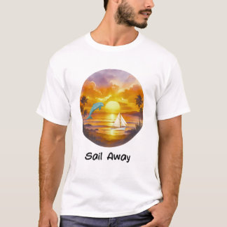 Segel weg Sonnenuntergang T-Shirt | Delfin & Segel