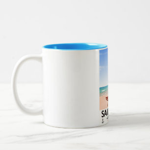 Segel weg Vintage-Reiseposter Zweifarbige Tasse
