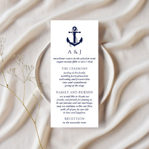Segelanker Hochzeitsprogramm Karte