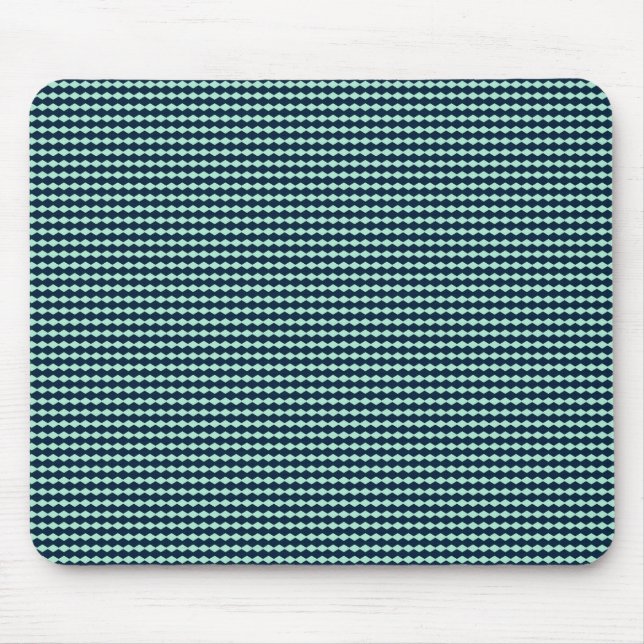 Segelblau und Minze wiederholen Diamantmuster Mousepad (Vorne)