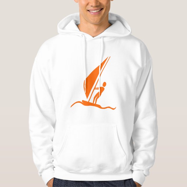 Segelboarding - Orange Hoodie (Vorderseite)