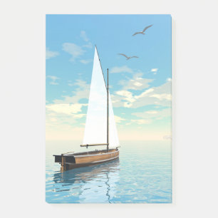 Segelboot - 3D übertragen Post-it Klebezettel