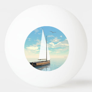 Segelboot - 3D übertragen Tischtennisball