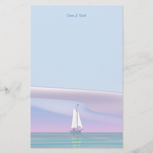 Segelboot auf Calm Waters Briefpapier (Vorderseite)