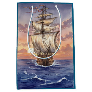 Segelboot auf dem Meer Mittlere Geschenktüte