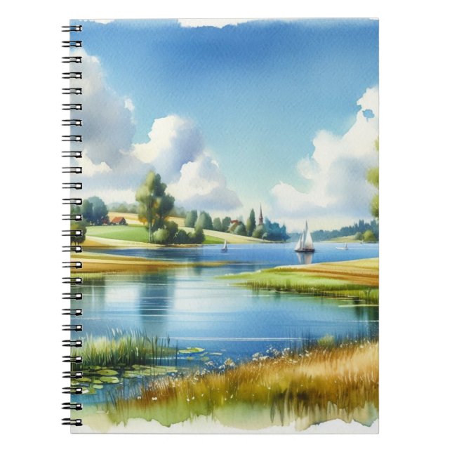 Segelboot auf dem See Notizblock (Vorderseite)