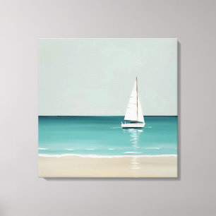 Segelboot auf der Canvas-Seite im Freien Leinwanddruck