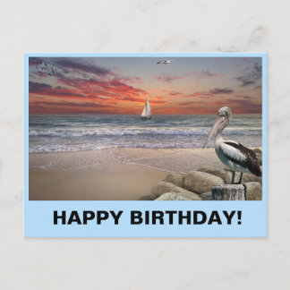 Segelboot auf der Geburtstagskarte Postkarte