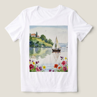 Segelboot auf einem ruhigen See Tri-Blend Shirt