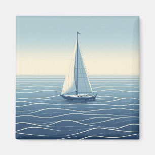 Segelboot auf hoher See Magnet