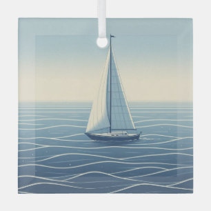 Segelboot auf hoher See Ornament Aus Glas
