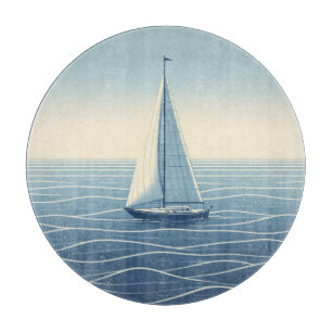 Segelboot auf hoher See Schneidebrett