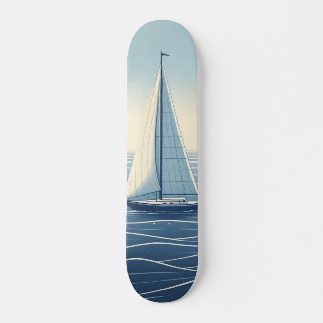 Segelboot auf hoher See Skateboard (Vorne)