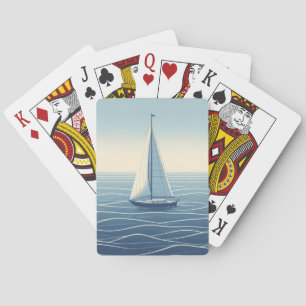 Segelboot auf hoher See Spielkarten
