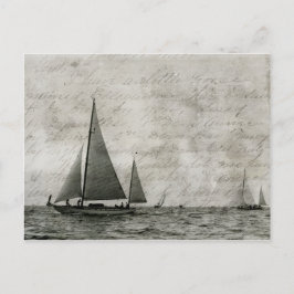 Segelboot auf Michigansee, Boote an der Seeantike Postkarte