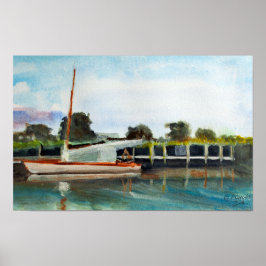 Segelboot auf Norfolk Broads Poster